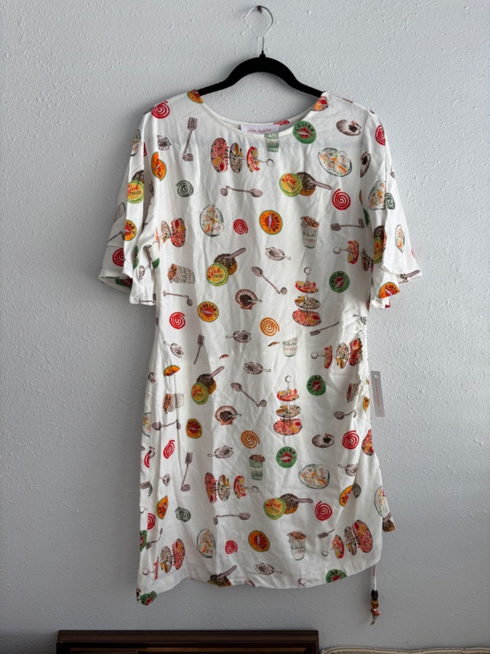 NWT Lisa Says Gah Belle Linen Caviar Dreams Short Sleeve Mini Dress - Picture 3 of 9